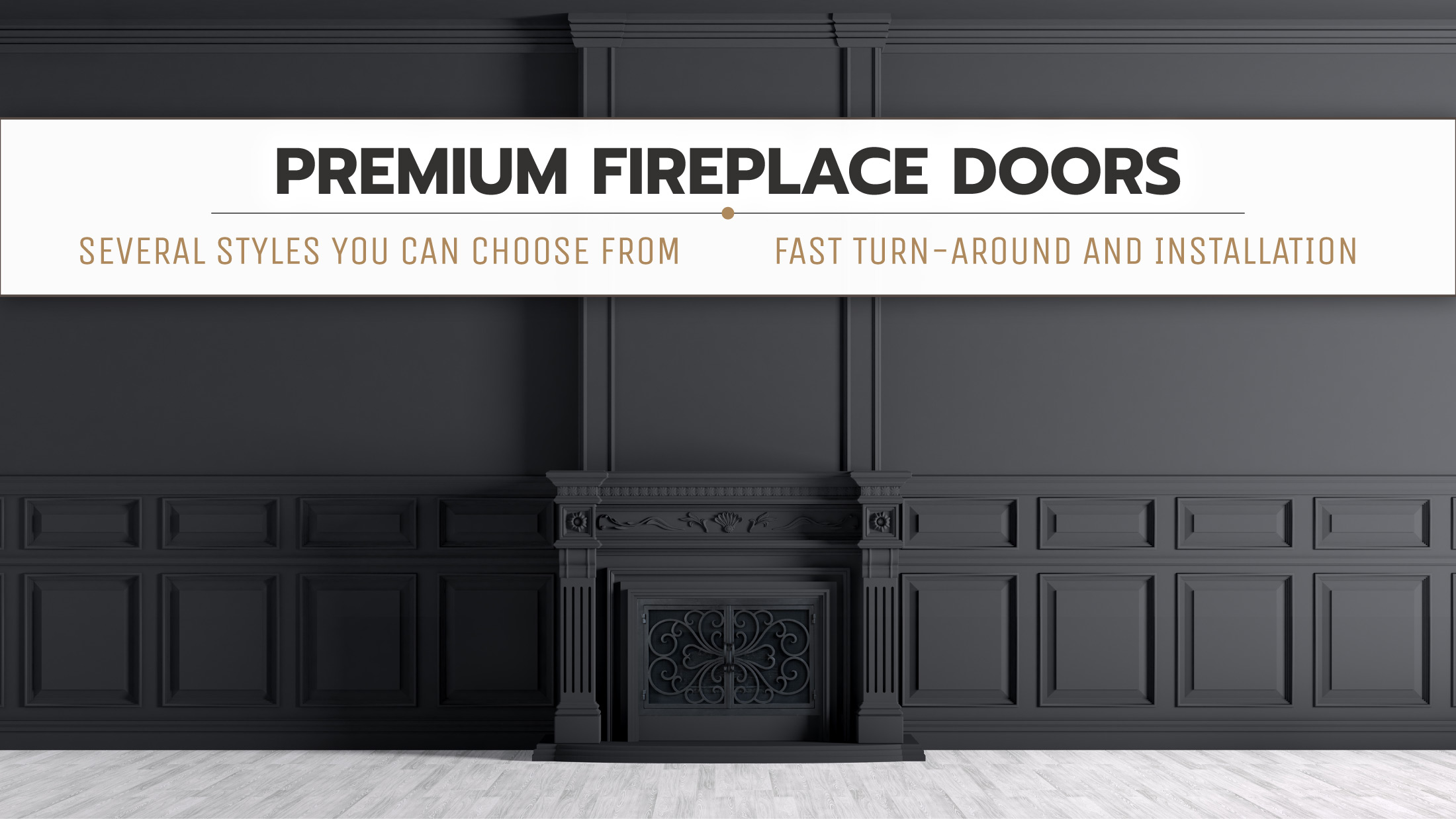 All Black Classic Fireplace Door