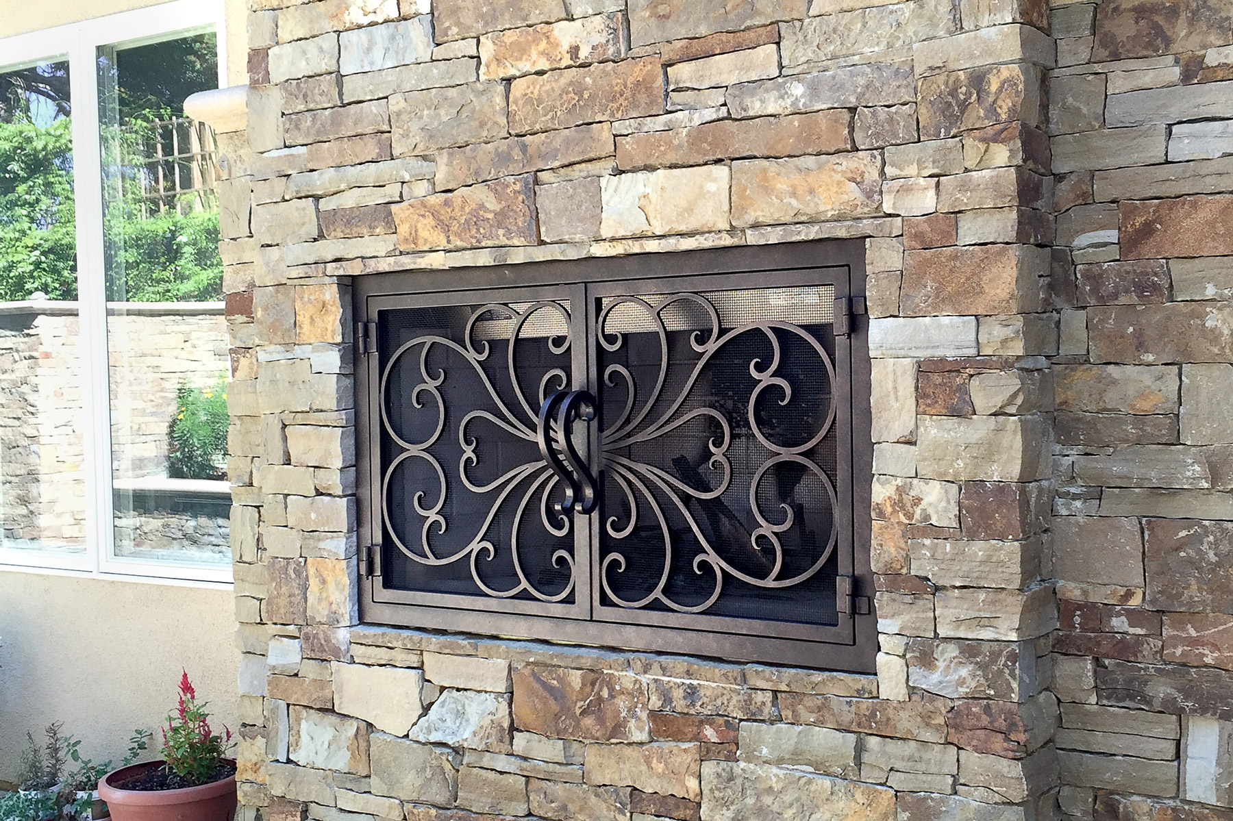 Classic Outside Fireplace Door