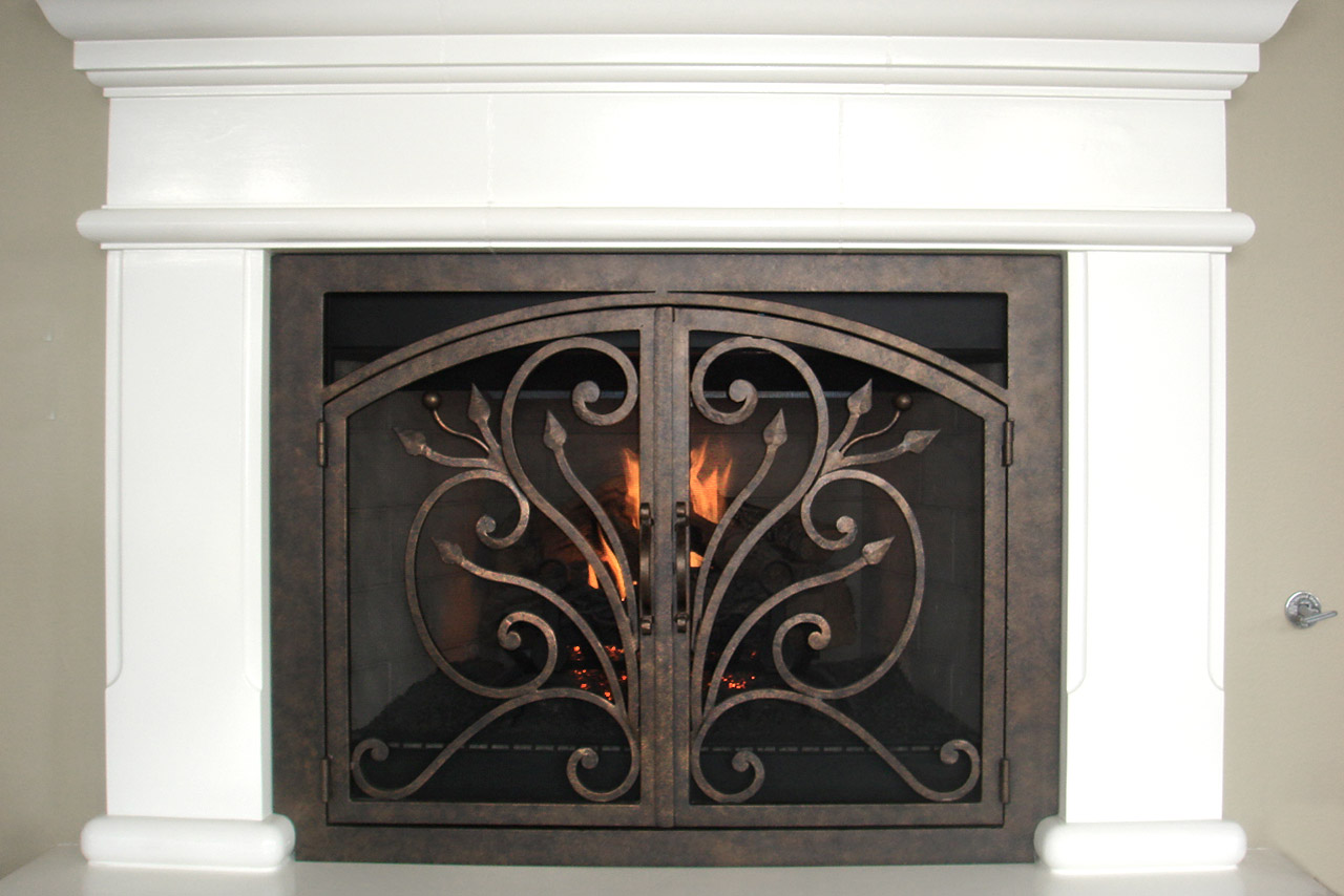 Orchid 4 Arched Rectangular Fireplace Door