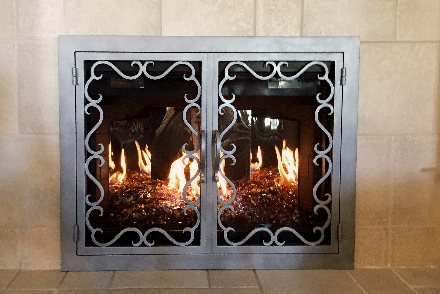 Reef 35 Fireplace Door Flame